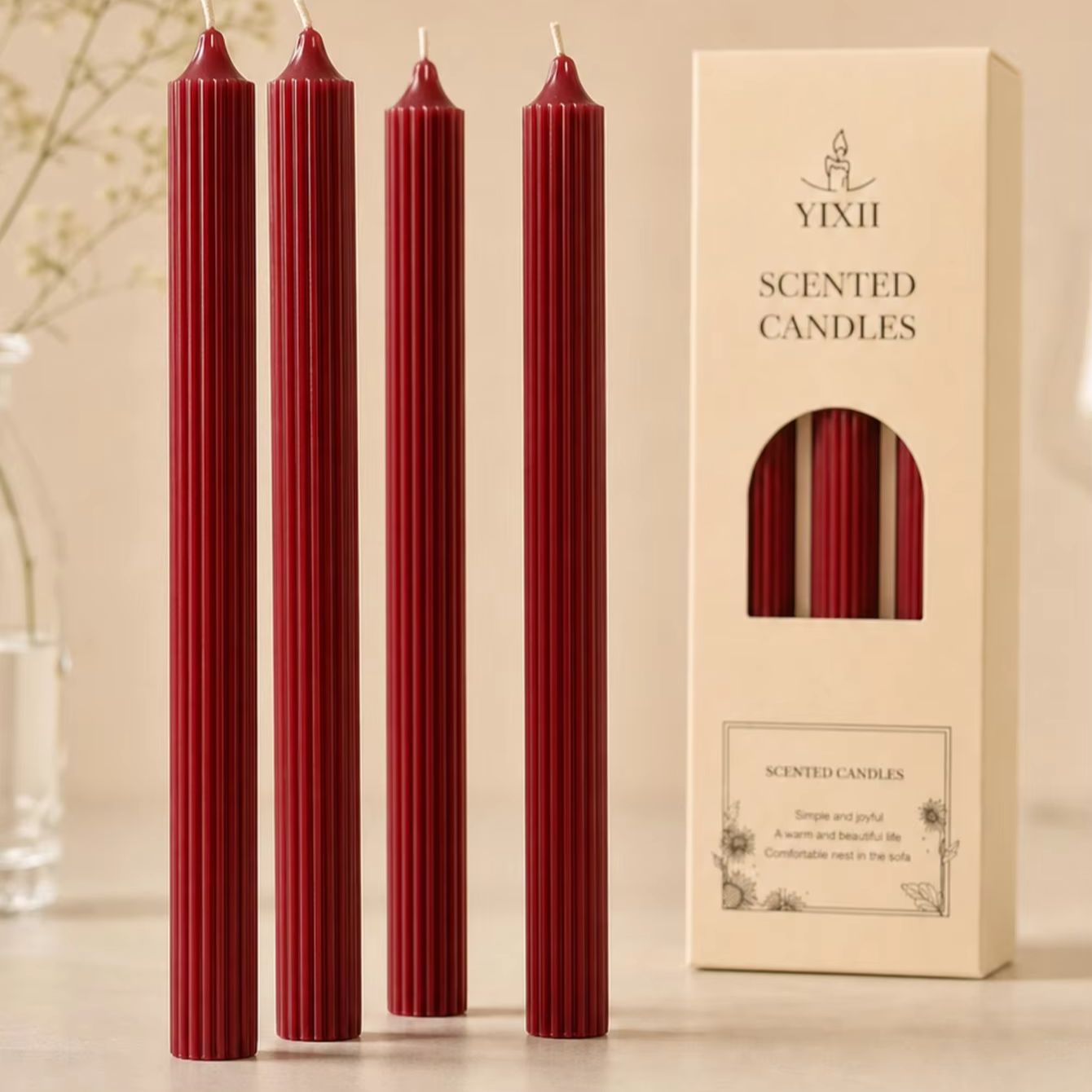 4pcs Set Lilin Aromaterapi War - Home Fragrance Red Wine ulasan dan harga